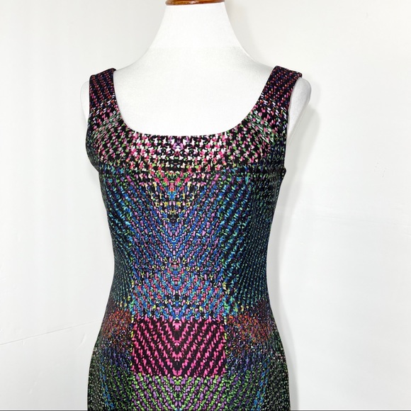 SOLD-Muse Geometric Printed Multi Color Sheath Dress - Picture 2 of 9